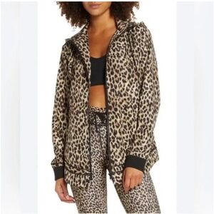 THE UPSIDE Leo Ash Leopard Hooded Active Jacket Rain Coat Women’s Medium